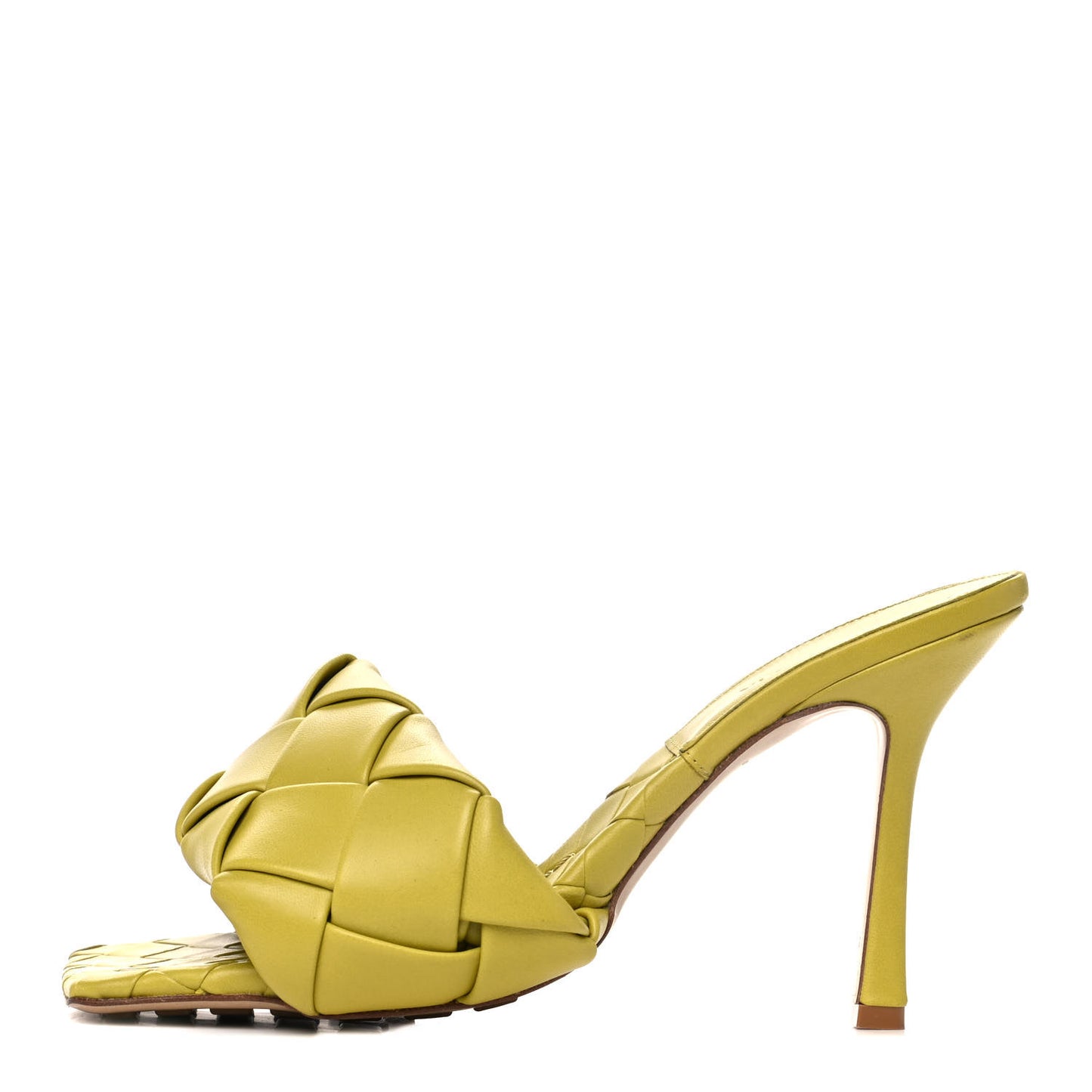 Nappa Maxi Intrecciato Lido 90mm Mule Sandals 38 Acid