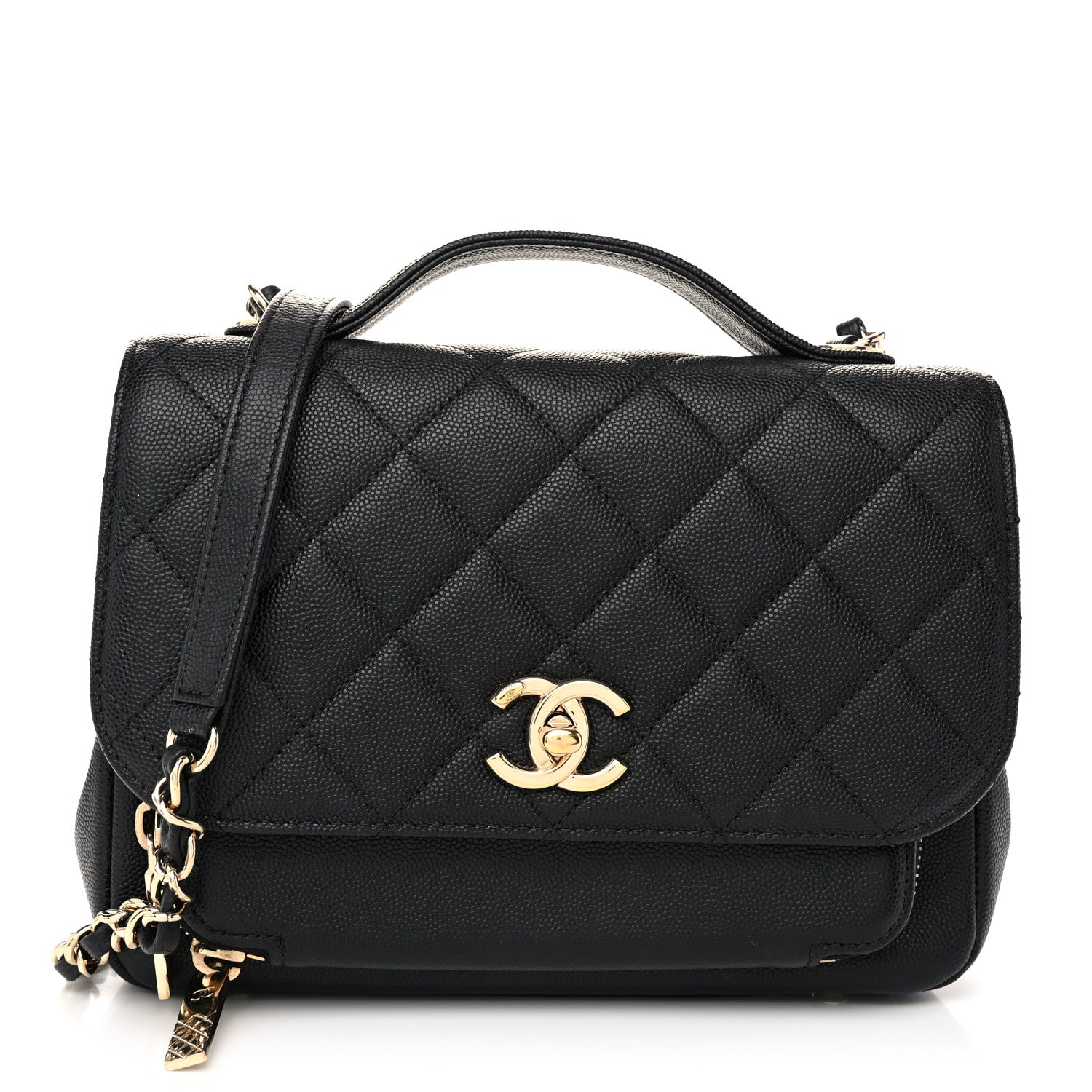CHANEL Caviar Quilted Medium Business Affinity Flap Black