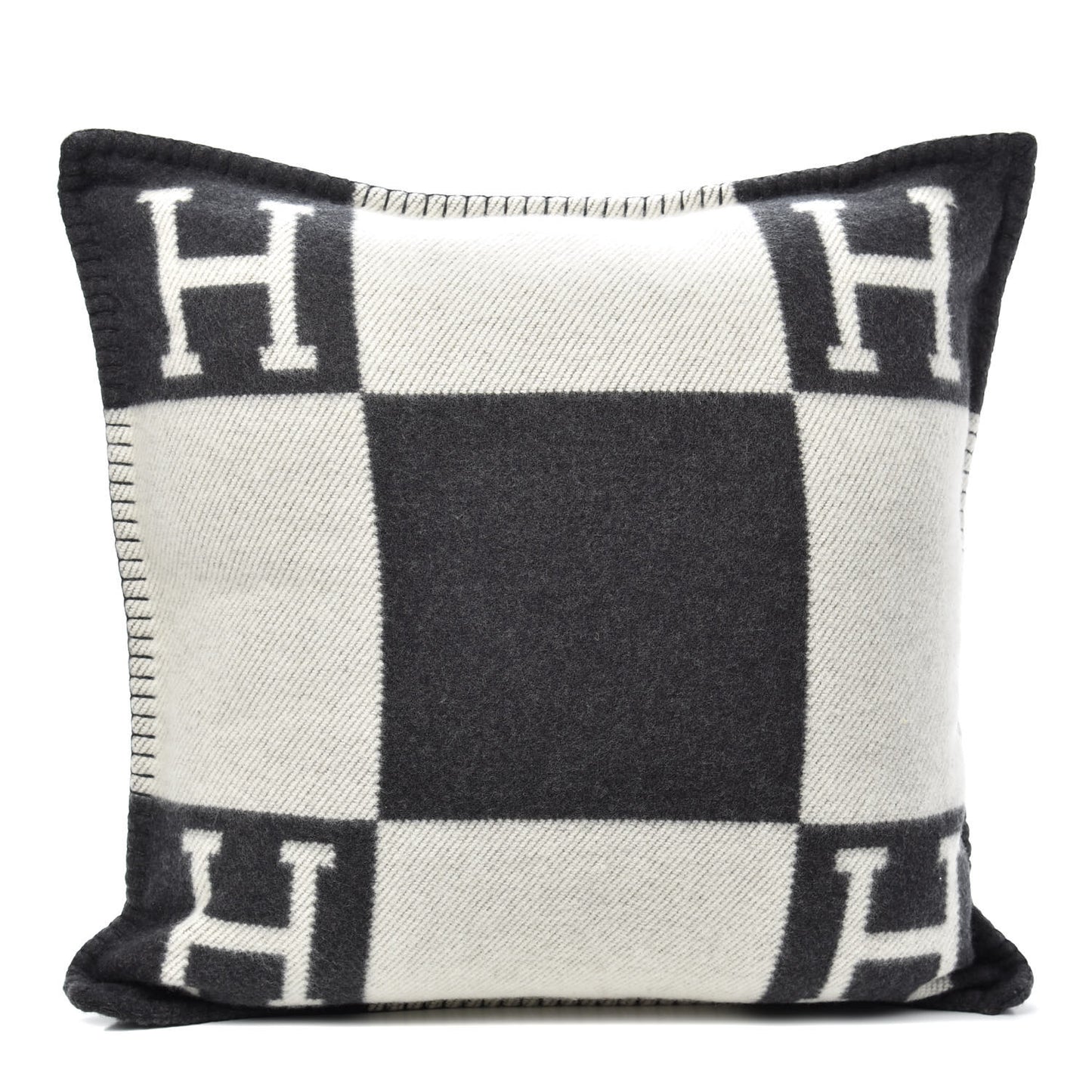 Wool Cashmere Avalon Pillow PM Ecru Gris Fonce