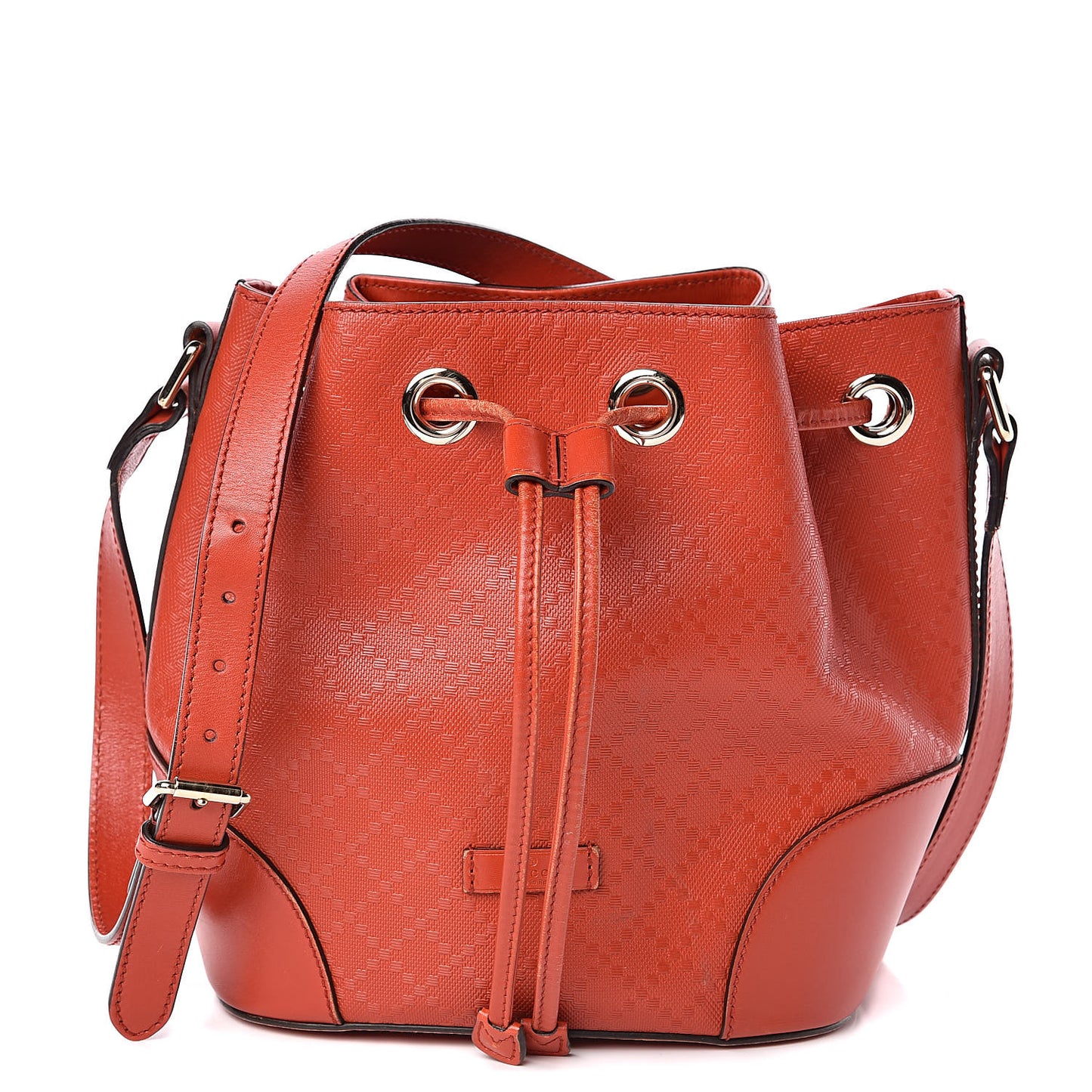 Hilary Lux Bright Diamante Small Bucket Bag Tabasco