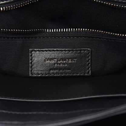 Saint Laurent Calfskin Ayers Patchwork Monogram Medium Niki Chain Satchel Black 7 of 12
