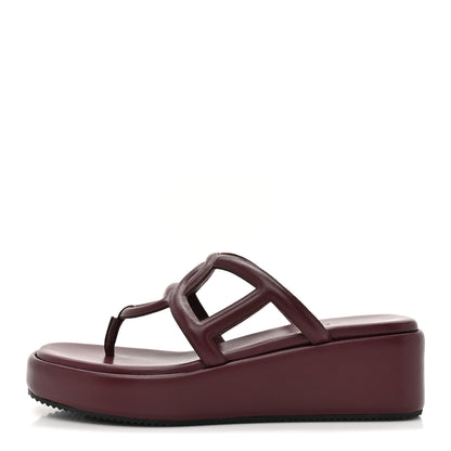 Hermes Nappa Gipsy Sandals 38 Rouge Marsala 1 of 9