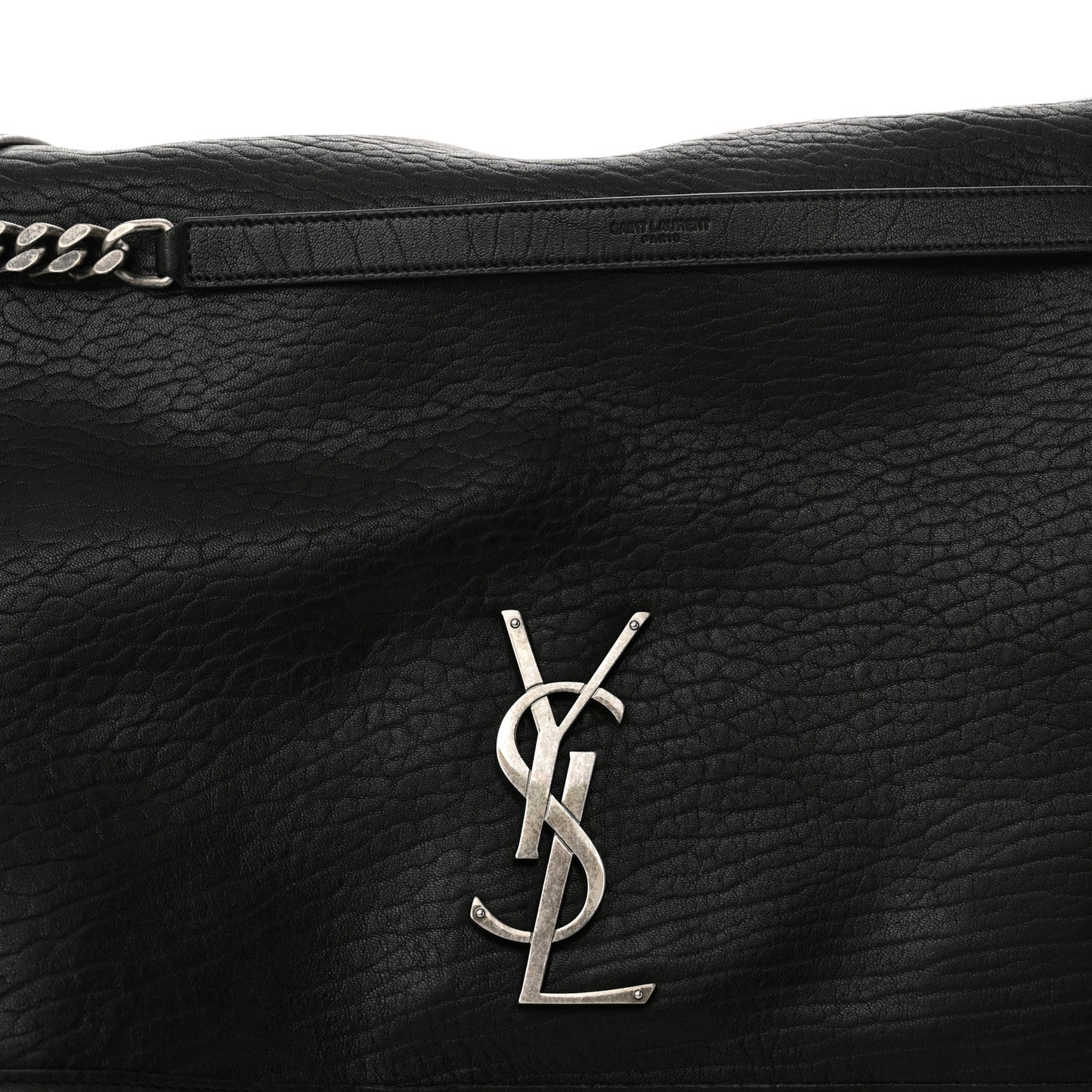 Grained Lambskin Monogram Oversized Niki Chain Satchel Black
