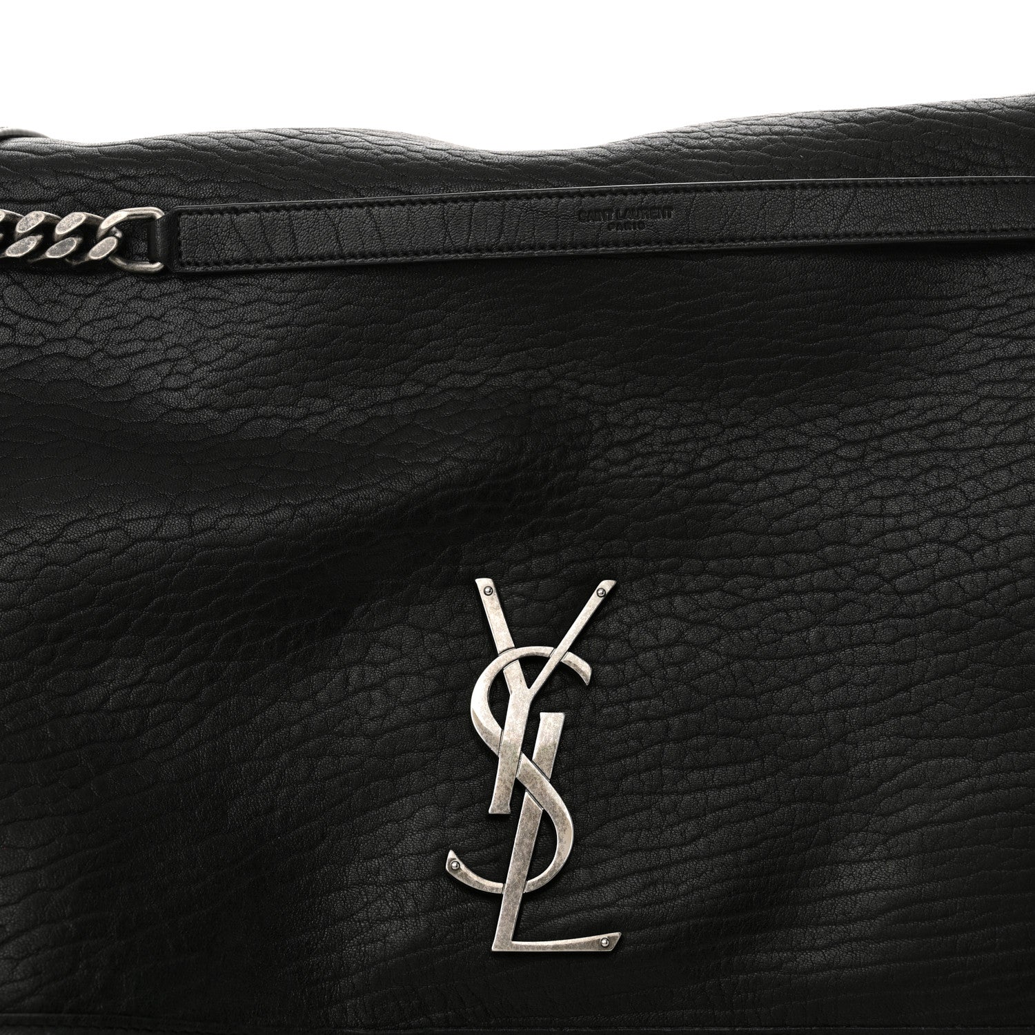 Saint Laurent Grained Lambskin Monogram Oversized Niki Chain Satchel Black 8 of 13