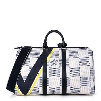 Louis Vuitton Damier Azur Latitude America's Cup Keepall Bandouliere 45 1 of 14