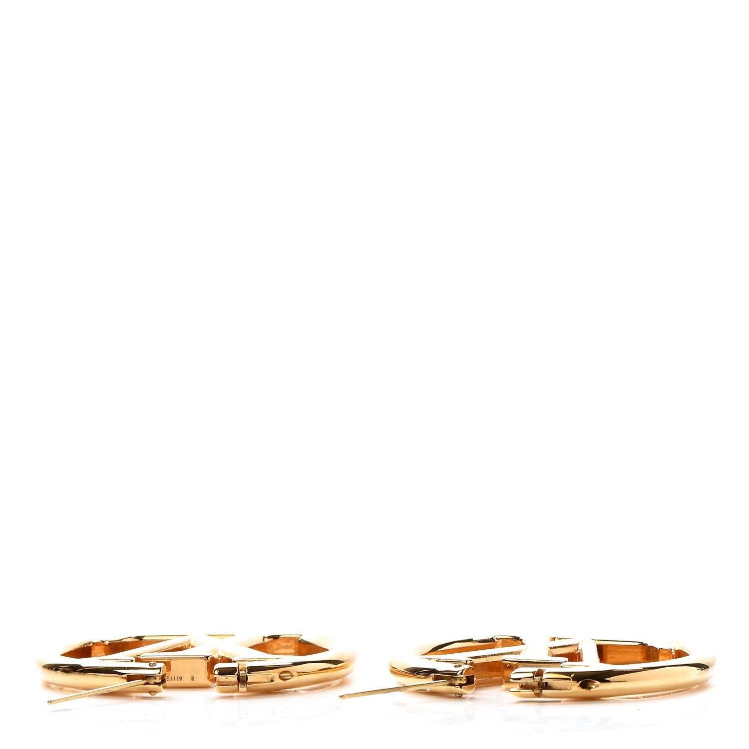 Louis Vuitton Metal Louise Hoop Earrings Gold 3 of 4