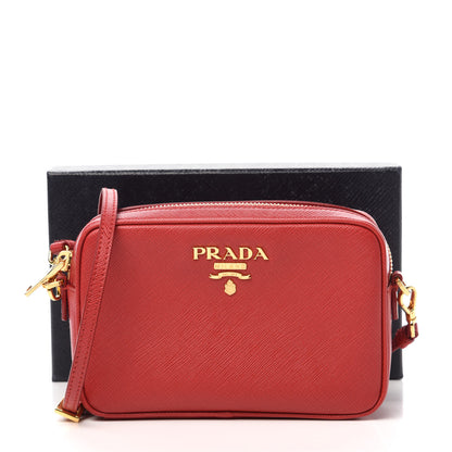 Prada Saffiano Mini Camera Crossbody Bag Fuoco 14 of 14
