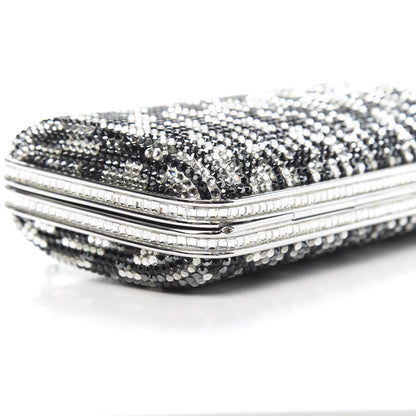Judith Leiber Crystal Minaudiere Clutch Black Silver 8 of 11