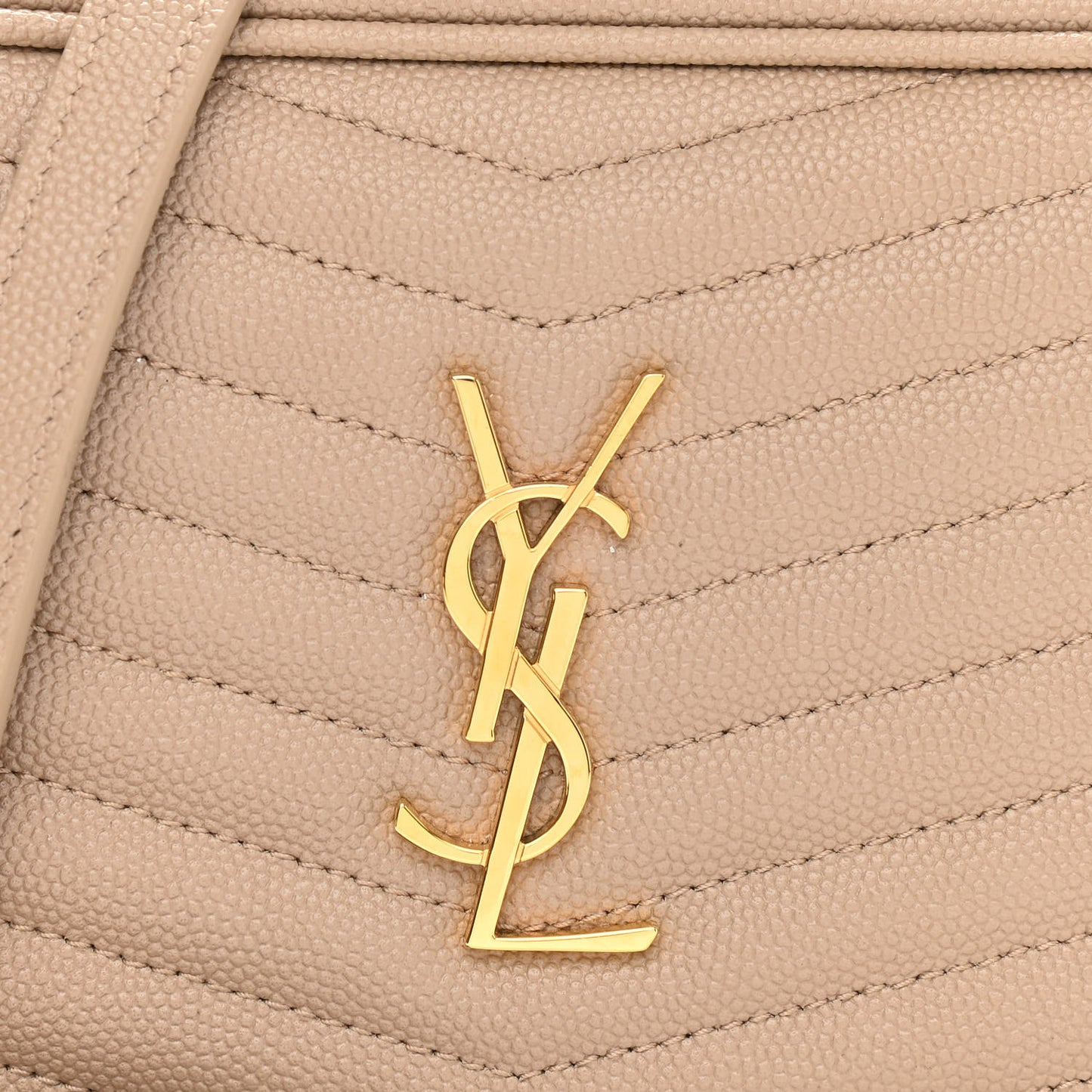 Grain De Poudre Matelasse Monogram Mini Lou Camera Bag Dark Beige