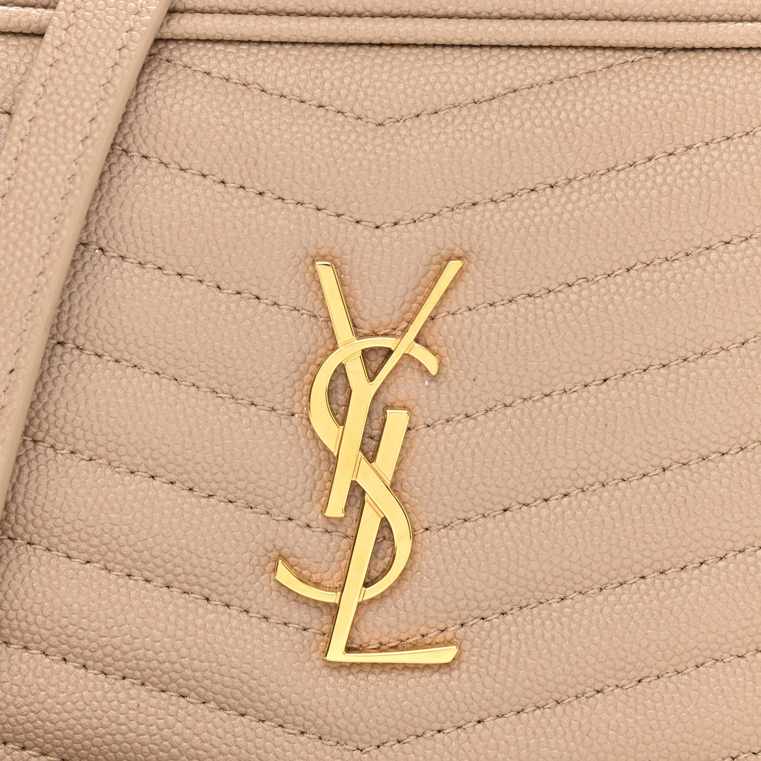 Saint Laurent Grain De Poudre Matelasse Monogram Mini Lou Camera Bag Dark Beige 10 of 10