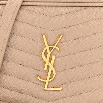Saint Laurent Grain De Poudre Matelasse Monogram Mini Lou Camera Bag Dark Beige 10 of 10