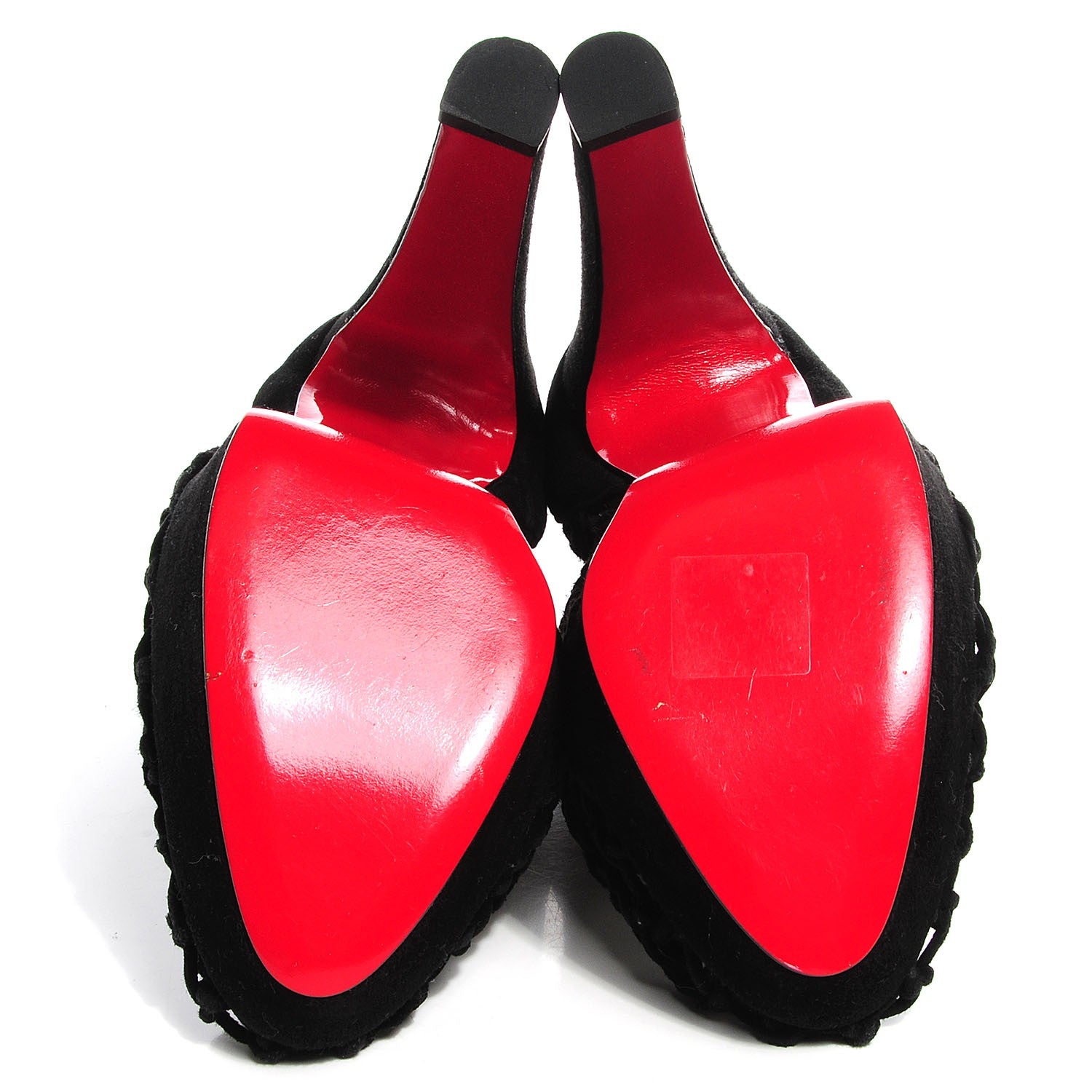 Christian Louboutin Suede Coussin 140 Cage Booties 38 Black 5 of 7