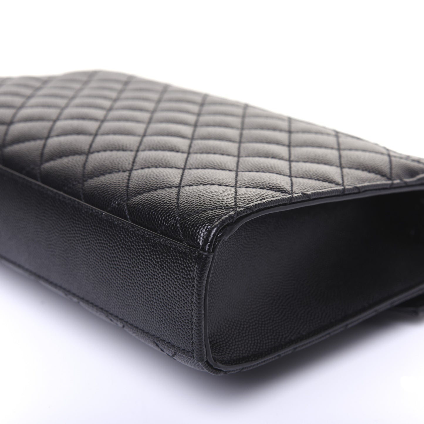 Grain De Poudre Textured Mixed Matelasse Triquilt Medium Monogram Satchel Black