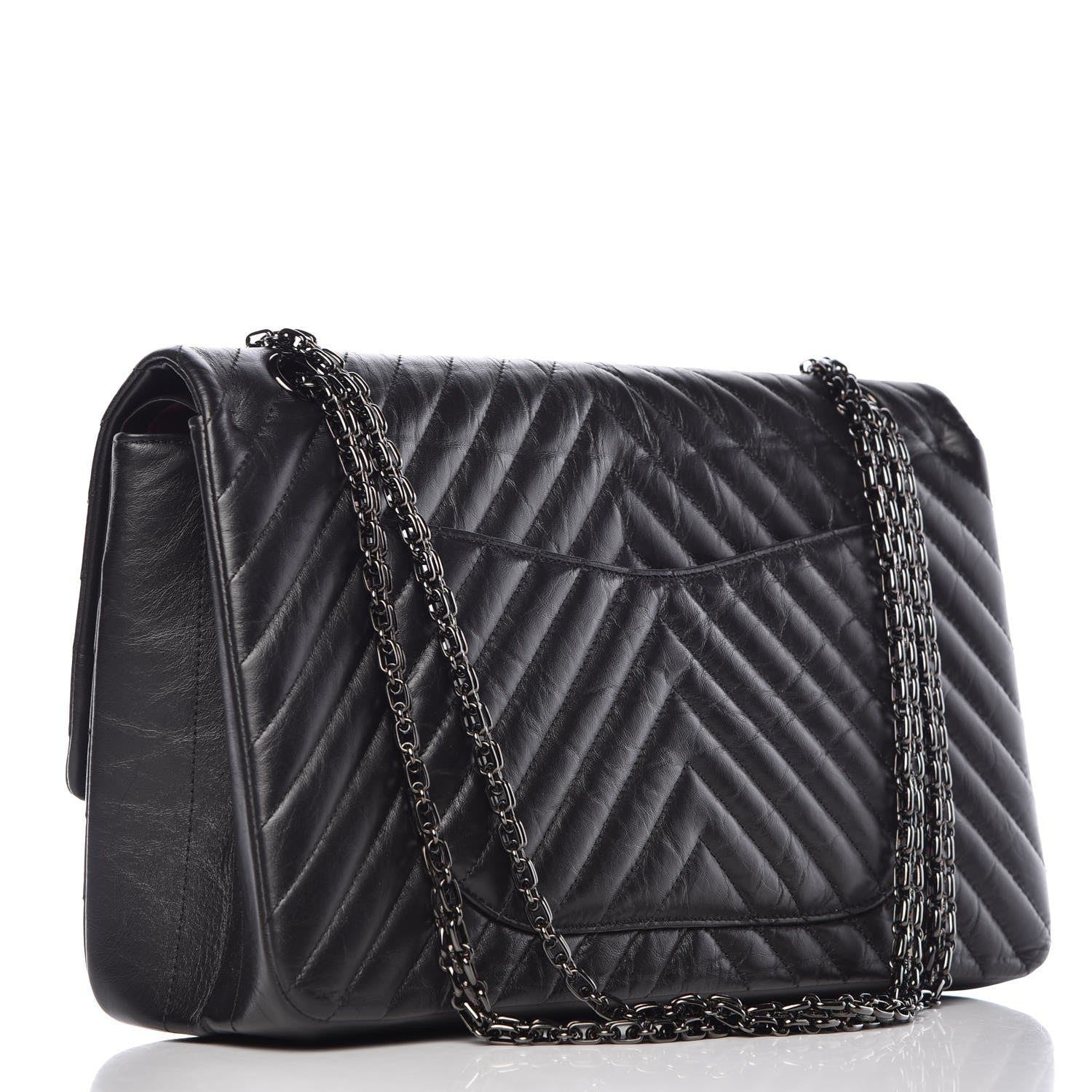 Chanel Aged Calfskin Chevron Quilted 2.55 Reissue 227 Flap So Black 3 of 10