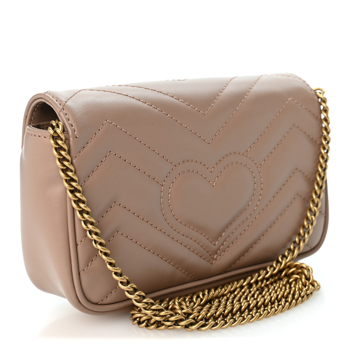 Calfskin Matelasse Super Mini GG Marmont Shoulder Bag Porcelain Rose