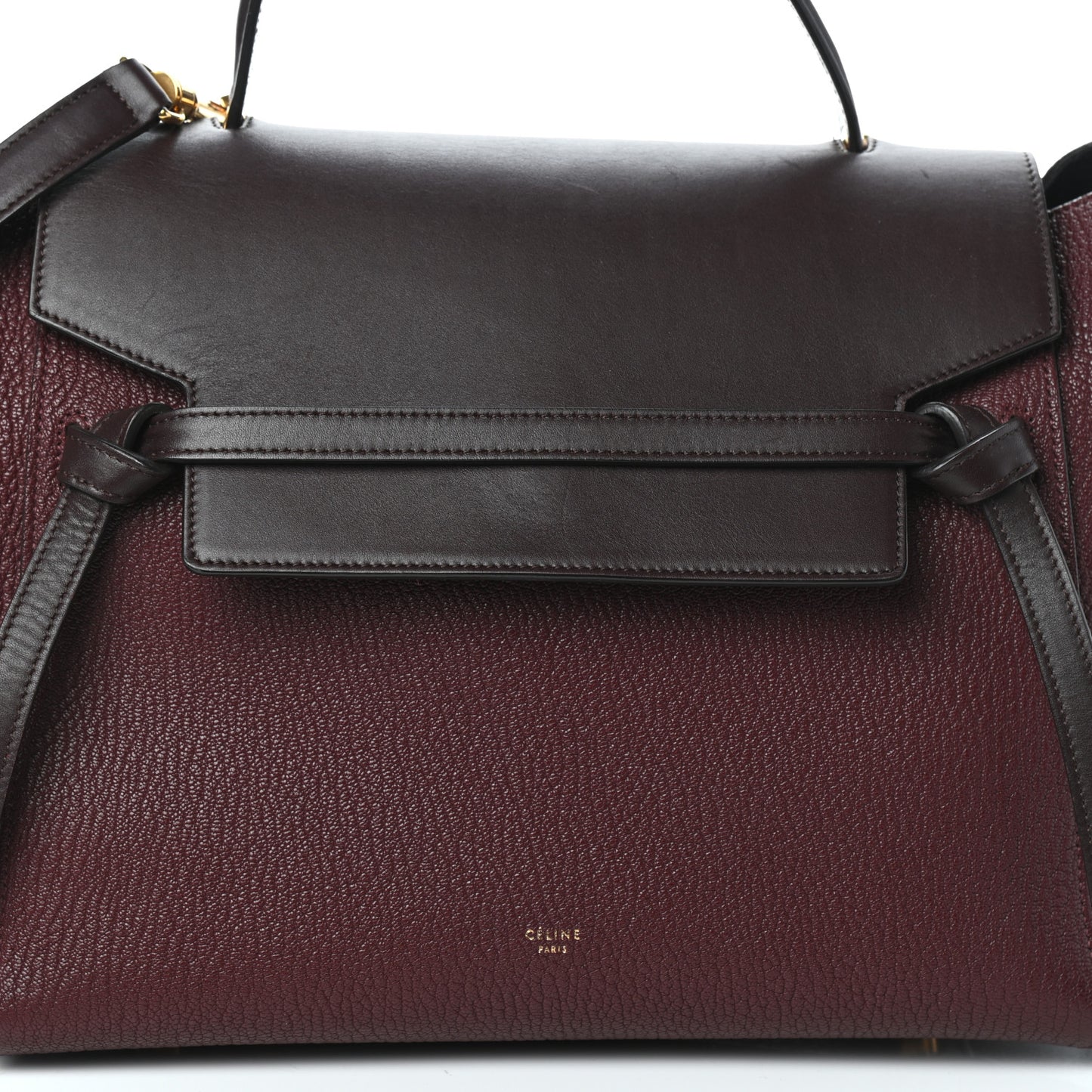 Goatskin Smooth Calfskin Mini Belt Bag Burgundy
