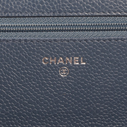 Chanel Caviar Wallet on Chain WOC Blue 7 of 9