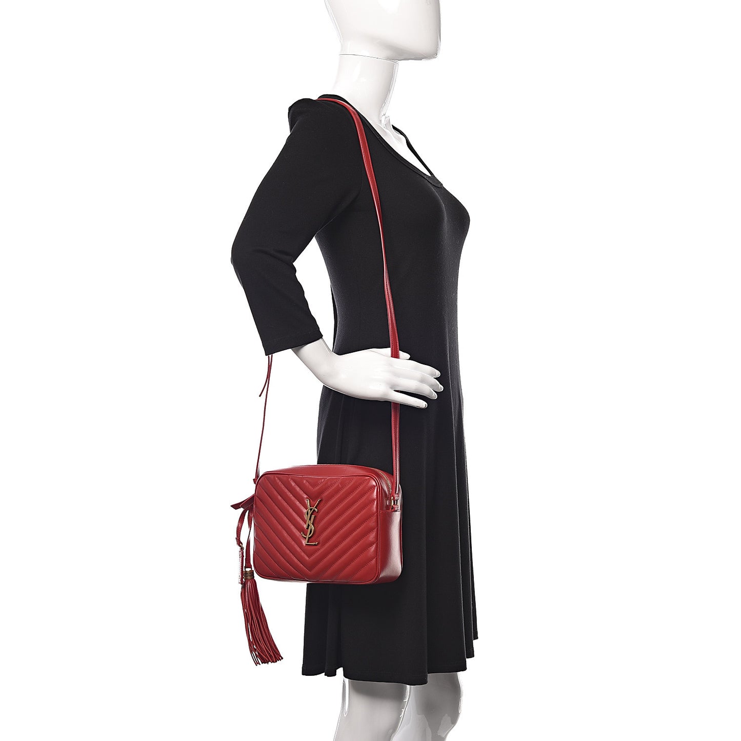 Calfskin Matelasse Monogram Lou Camera Bag Red