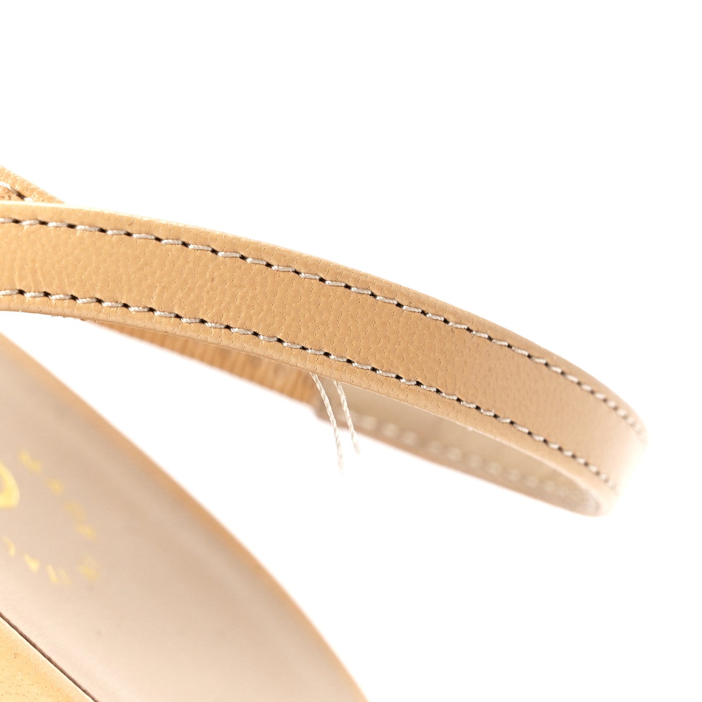 Lambskin Grosgrain Cap Toe CC Slingback Pumps 36.5 Beige Black