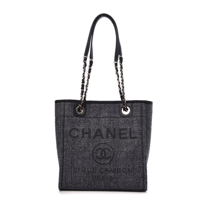 Chanel Woven Straw Raffia Mini Deauville Tote Black 1 of 7