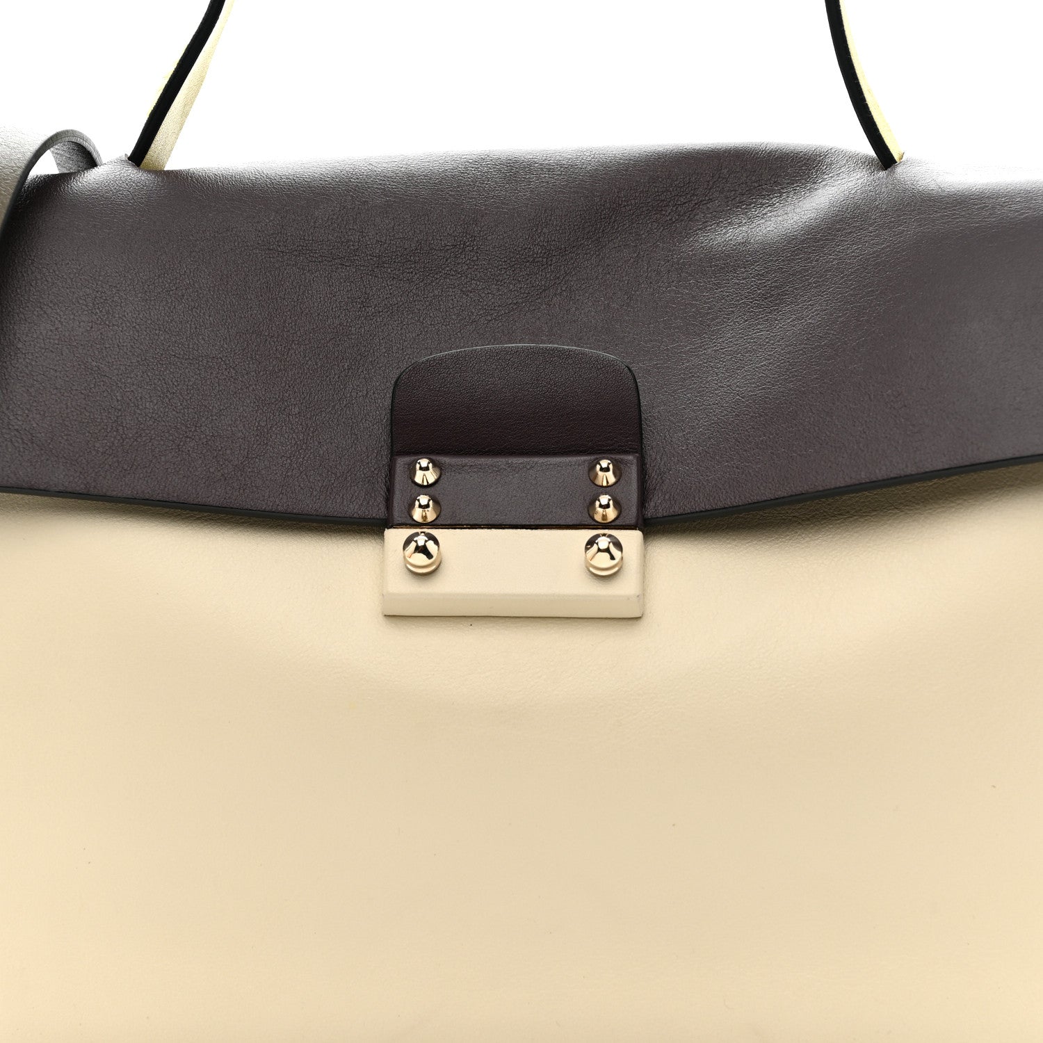 Valentino Garavani Calfskin Colorblock Mime Single Handle Bag Cream Burgundy Multicolor 8 of 11