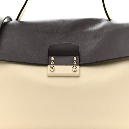 Valentino Garavani Calfskin Colorblock Mime Single Handle Bag Cream Burgundy Multicolor 8 of 11