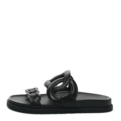 Hermes Nappa Extra Sandals 36 Black 1 of 9