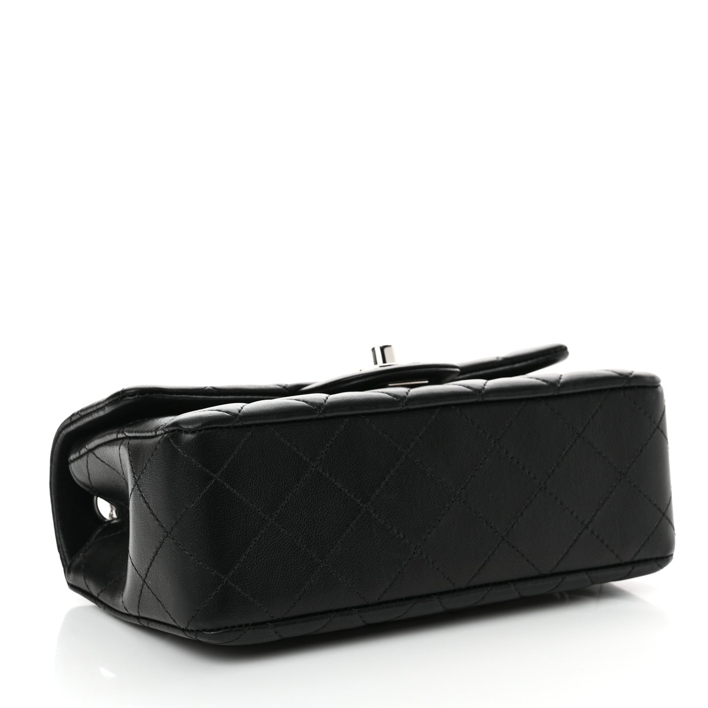 Lambskin Quilted Mini Rectangular Flap Black
