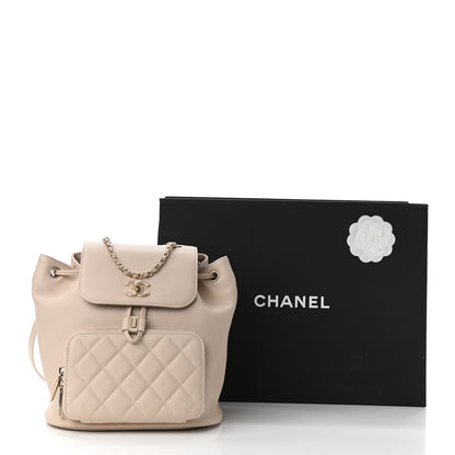 Chanel Caviar Quilted Business Affinity Backpack Beige 11 of 11