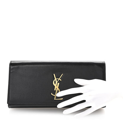 Saint Laurent Patent Grain De Poudre Monogram Cassandre Clutch Black 2 of 6