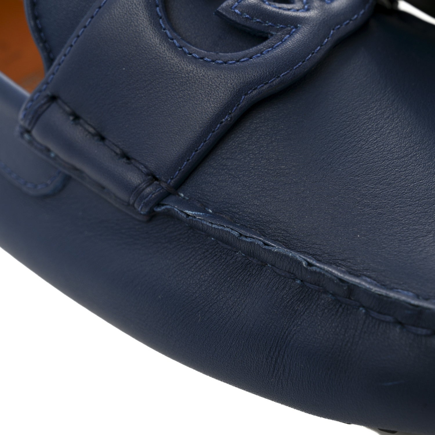 Gucci Soft Clove Calfskin Mens Interlocking G Driver Loafers 8 Royale 11 of 12