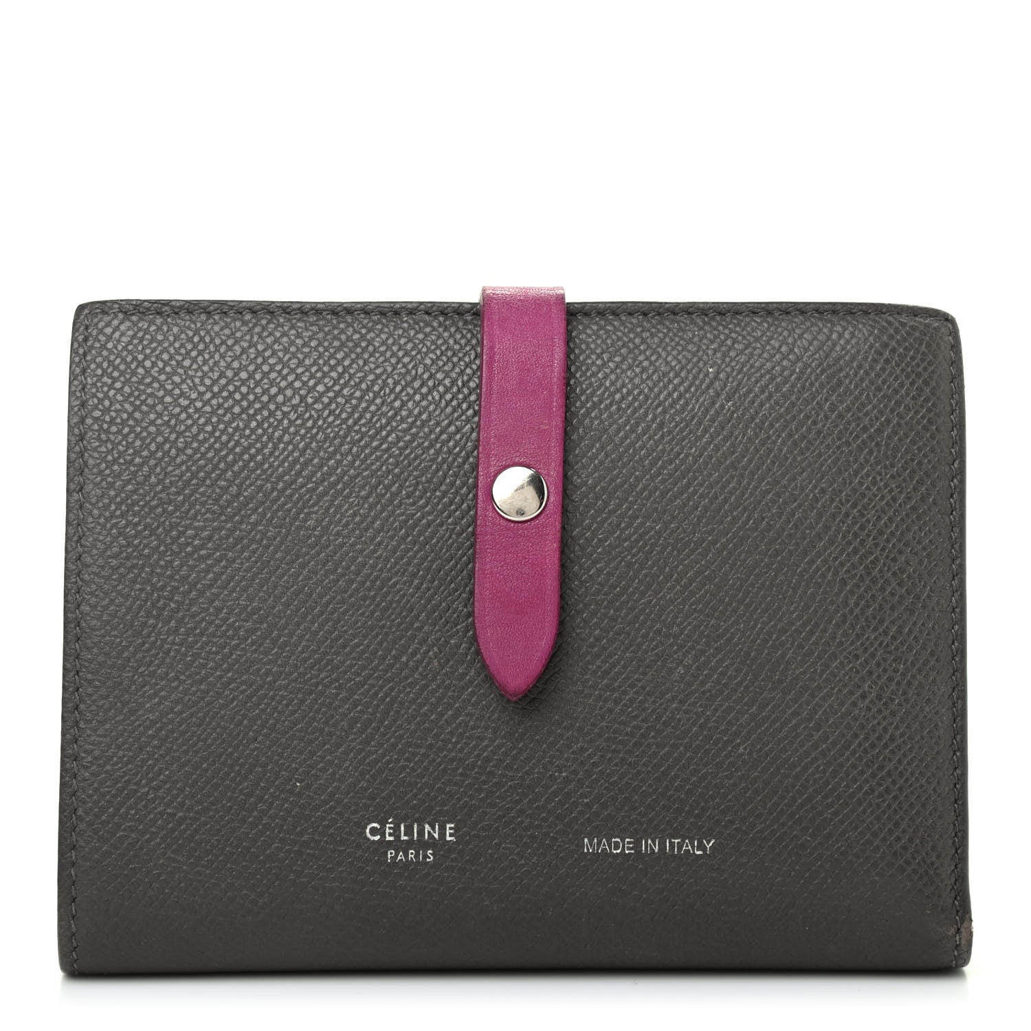 Celine Grained Calfskin Medium Multifunction Strap Wallet Grey 1 of 8
