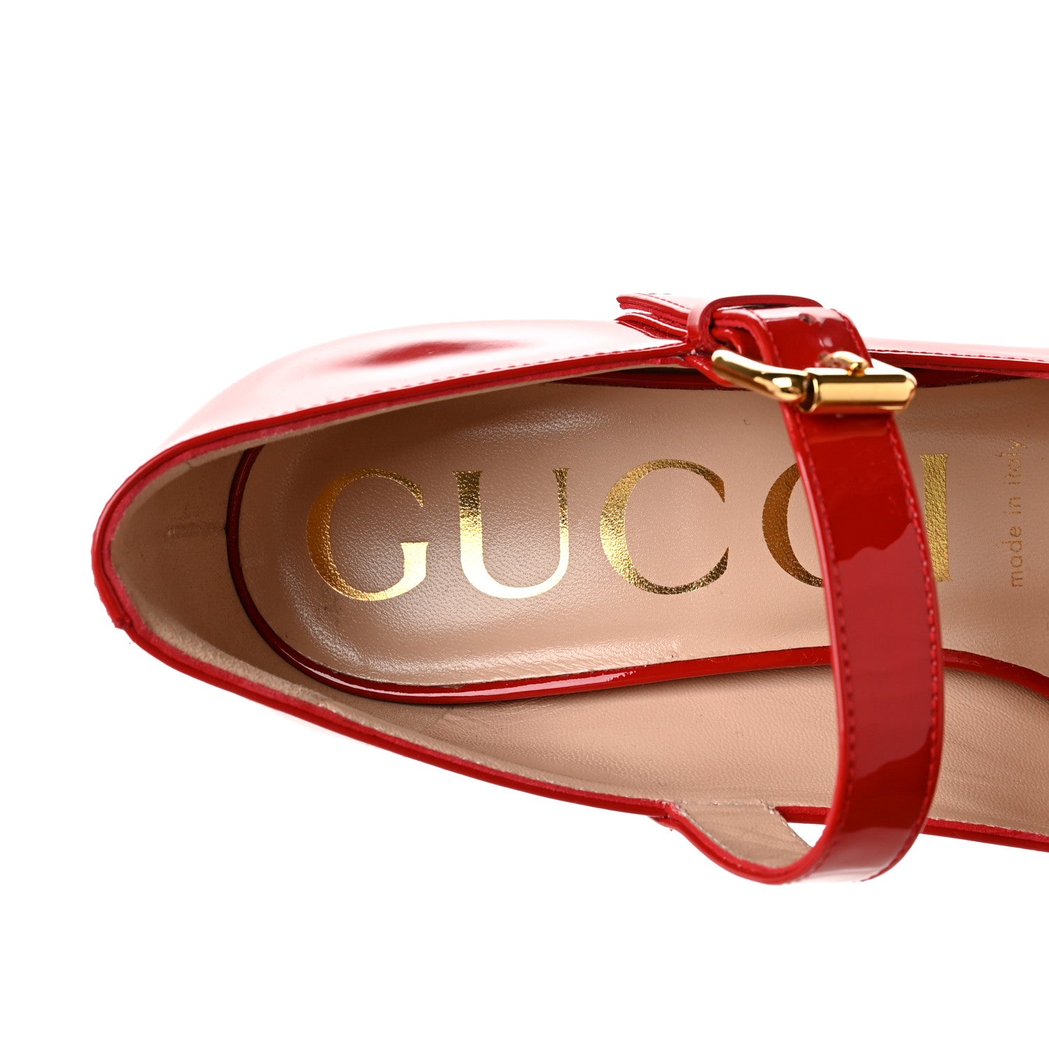 Gucci Patent Womens Horsebit Mid-Heel Mary Jane Pumps 36.5 Maple Red 7 of 9