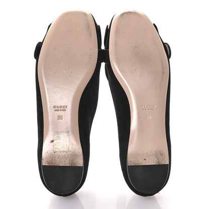 Gucci Kid Scamosciato GG Marmont Fringe Flats 36 Black 6 of 11