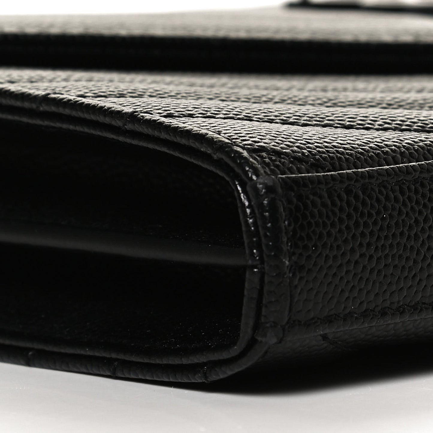 Grain De Poudre Matelasse Chevron Monogram Chain Wallet Black