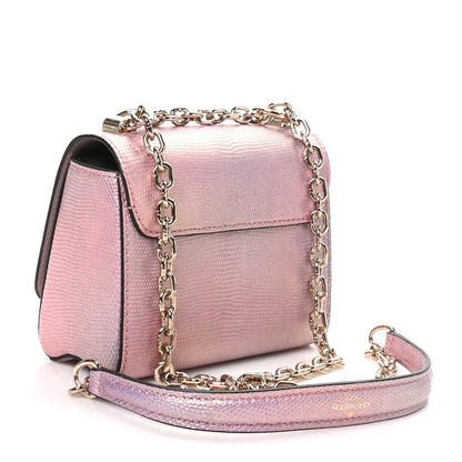 Louis Vuitton Iridescent Lizard Mini Swarovski Twist Shoulder Bag Pink 4 of 11