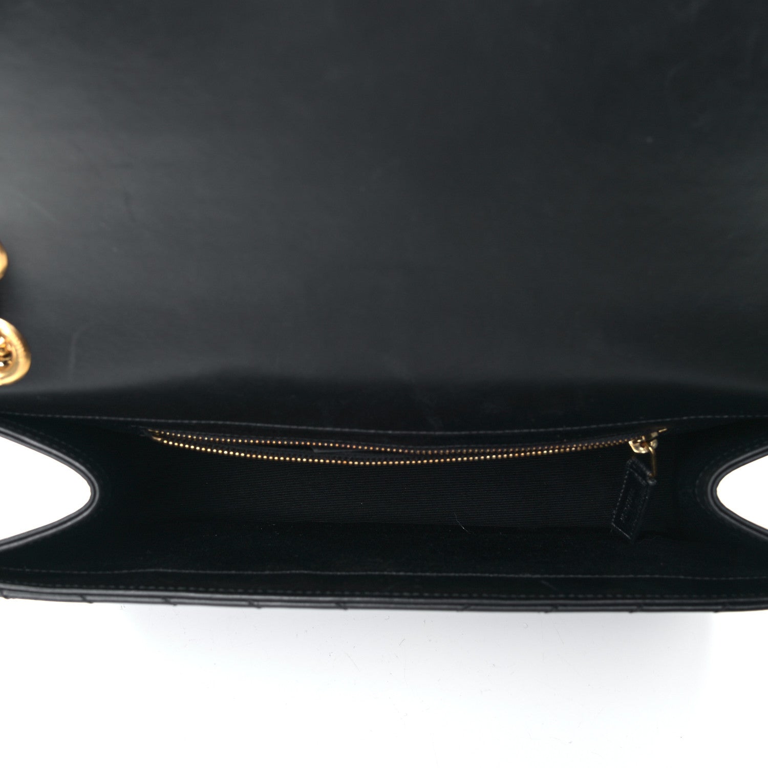 Saint Laurent Grain De Poudre Matelasse Chevron Large Monogram Satchel Black 4 of 5