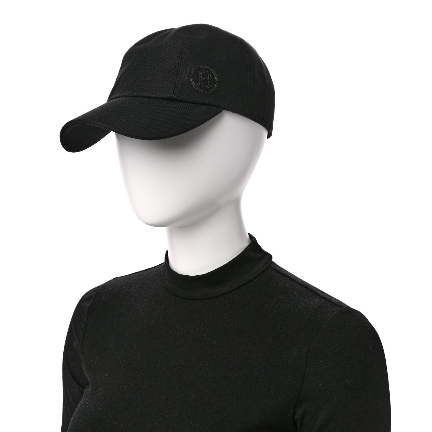 Hermes Cotton Miles H Circle Hat 58 Black 2 of 9