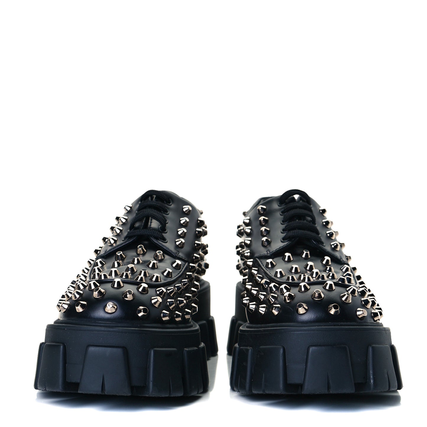 Spazzolato Rois Studded Lace Up Monolith 55mm Derby Loafers 39 Black