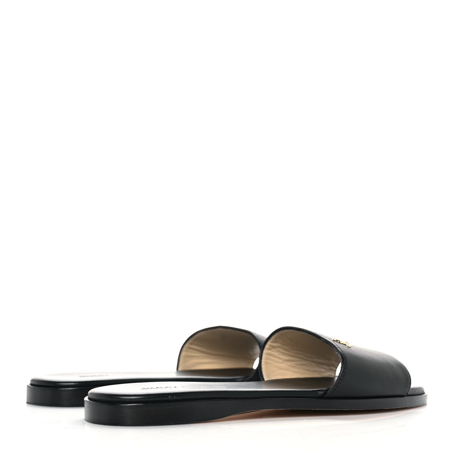 Jimmy Choo Nappa Minea Flat Sandals 37 Black 4 of 8