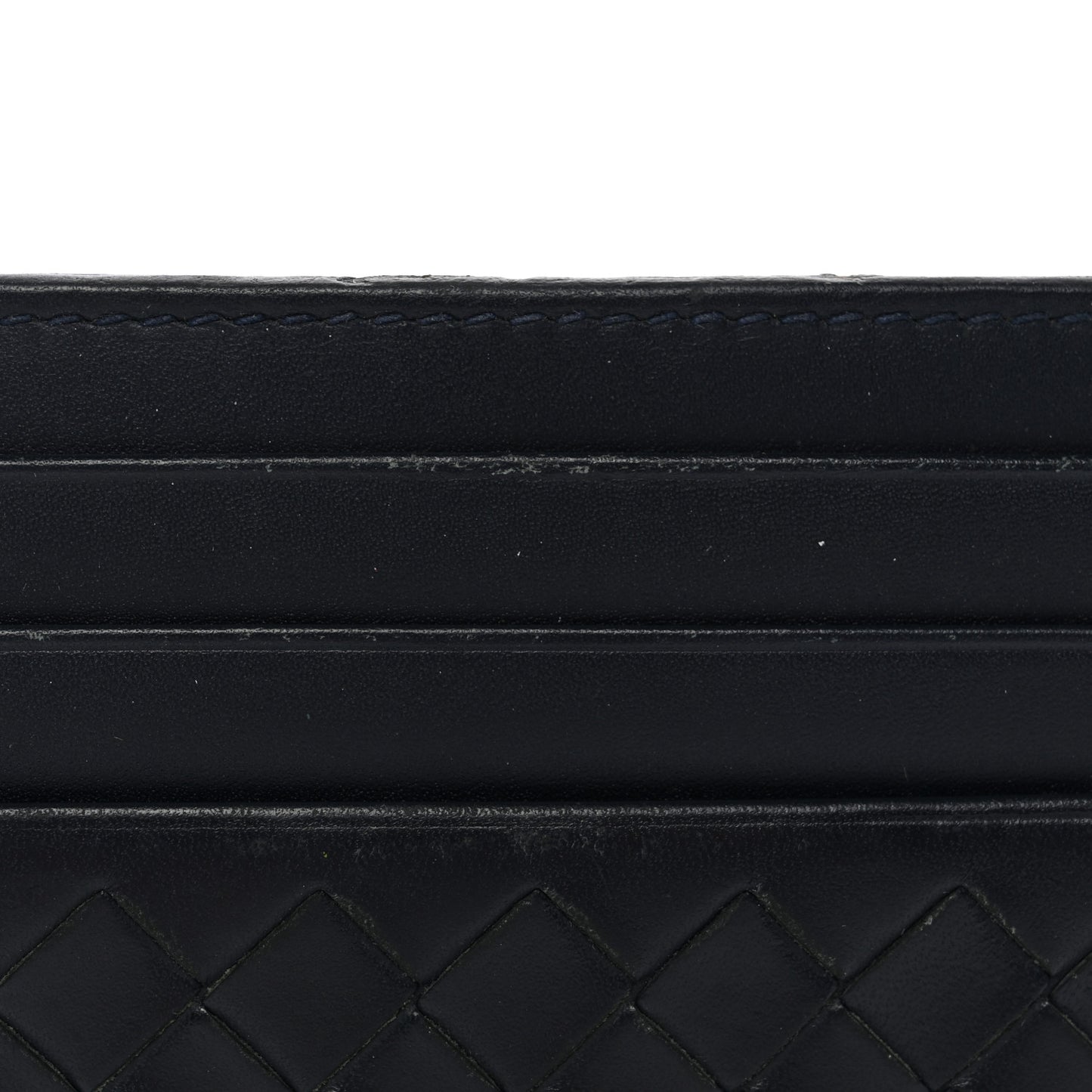 Nappa Intrecciato Card Holder Deep Blue
