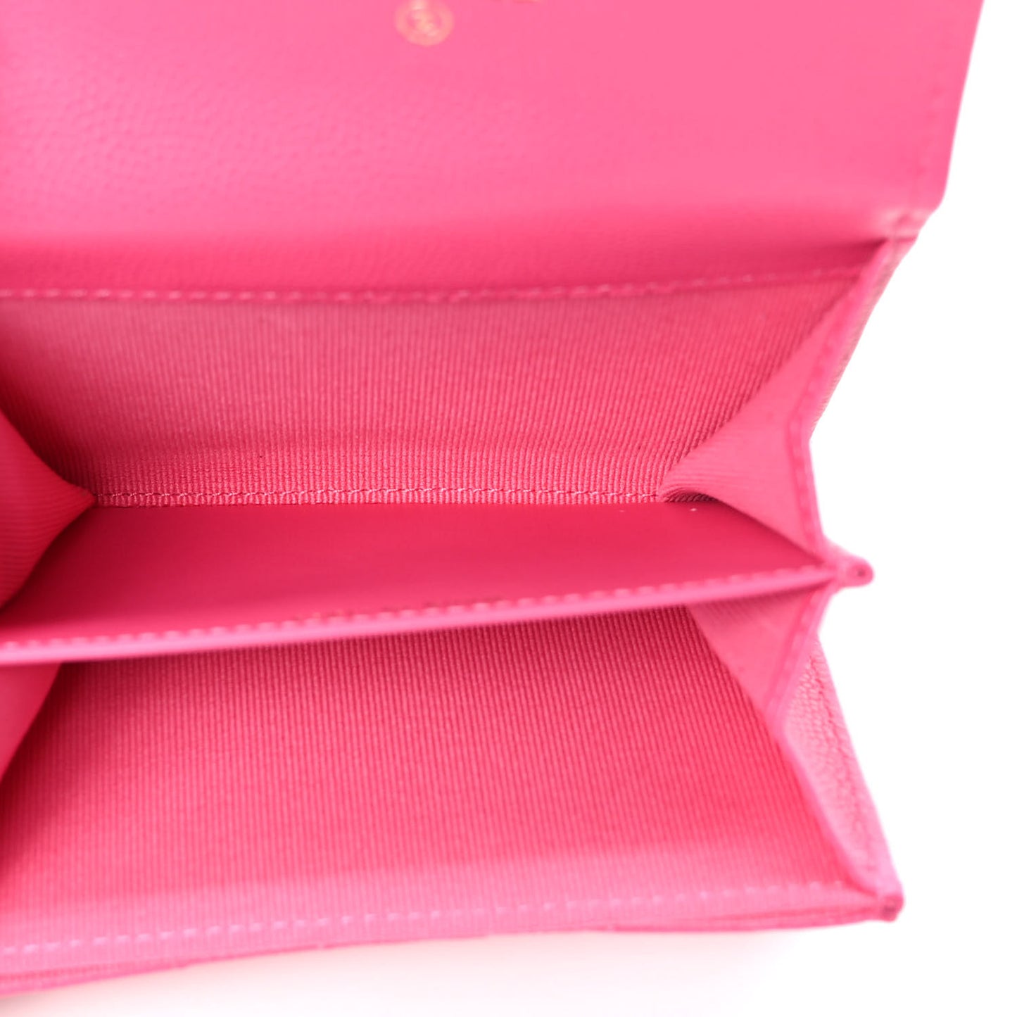 Caviar Quilted Flap Card Holder Chain Wristlet Rose