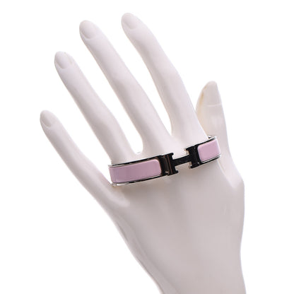 Hermes Enamel Narrow Clic Clac H Bracelet PM Rose Nacarat 2 of 5