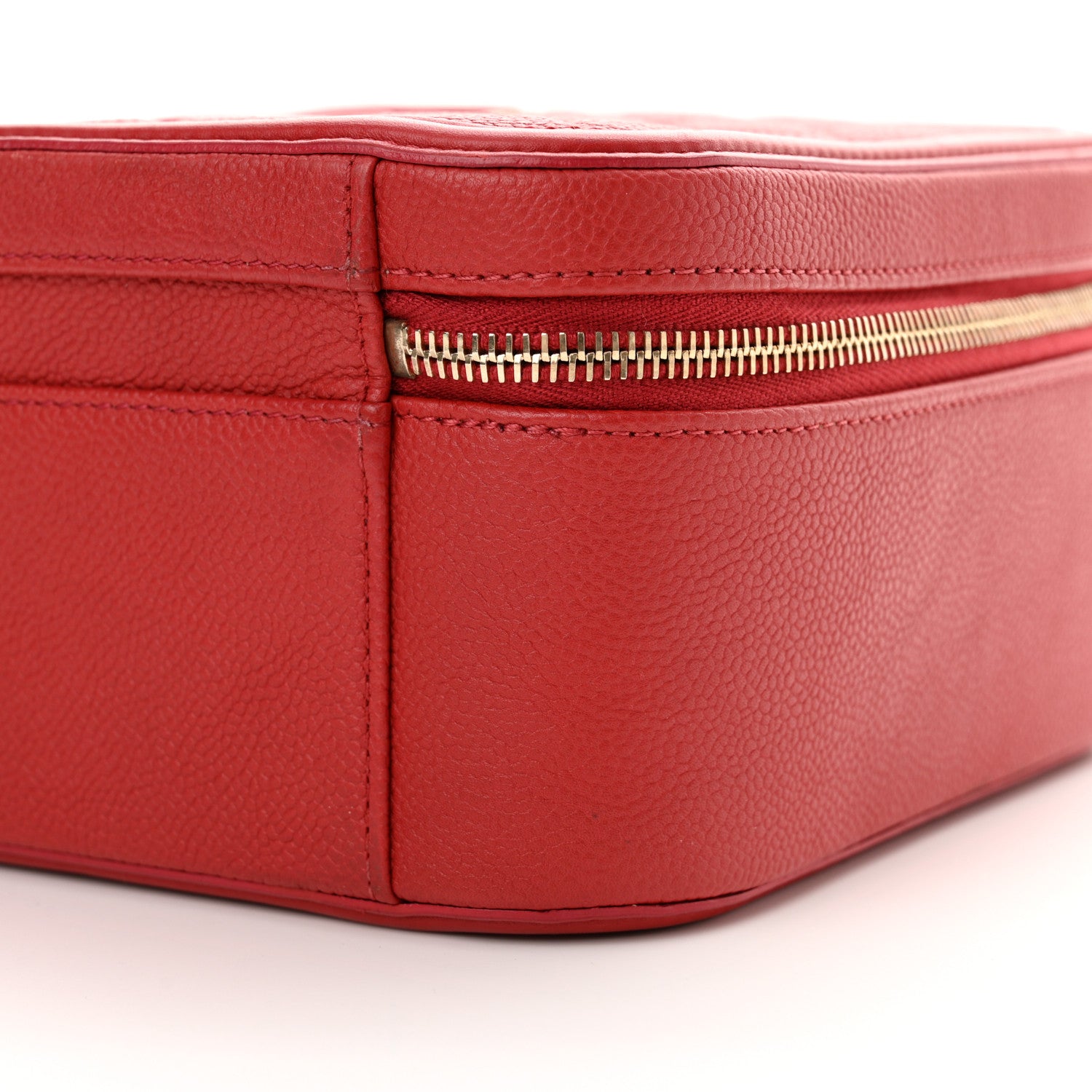 Chanel Caviar Quilted Large CC Filigree Vanity Case Red 10 of 13