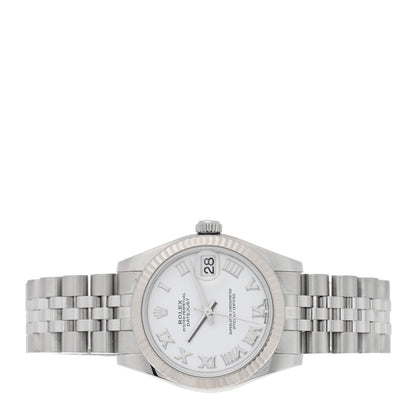 Rolex Stainless Steel 18K White Gold 31mm Oyster Perpetual Datejust Watch White Roman 178274 2 of 5