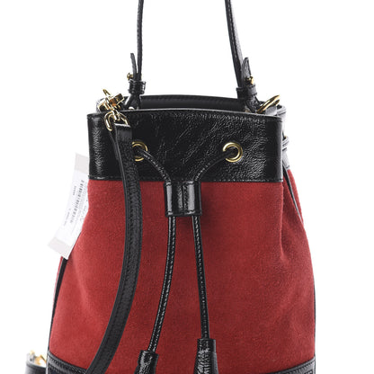 Gucci Suede Patent Web Small Ophidia Bucket Bag Hibiscus Red Black 8 of 8