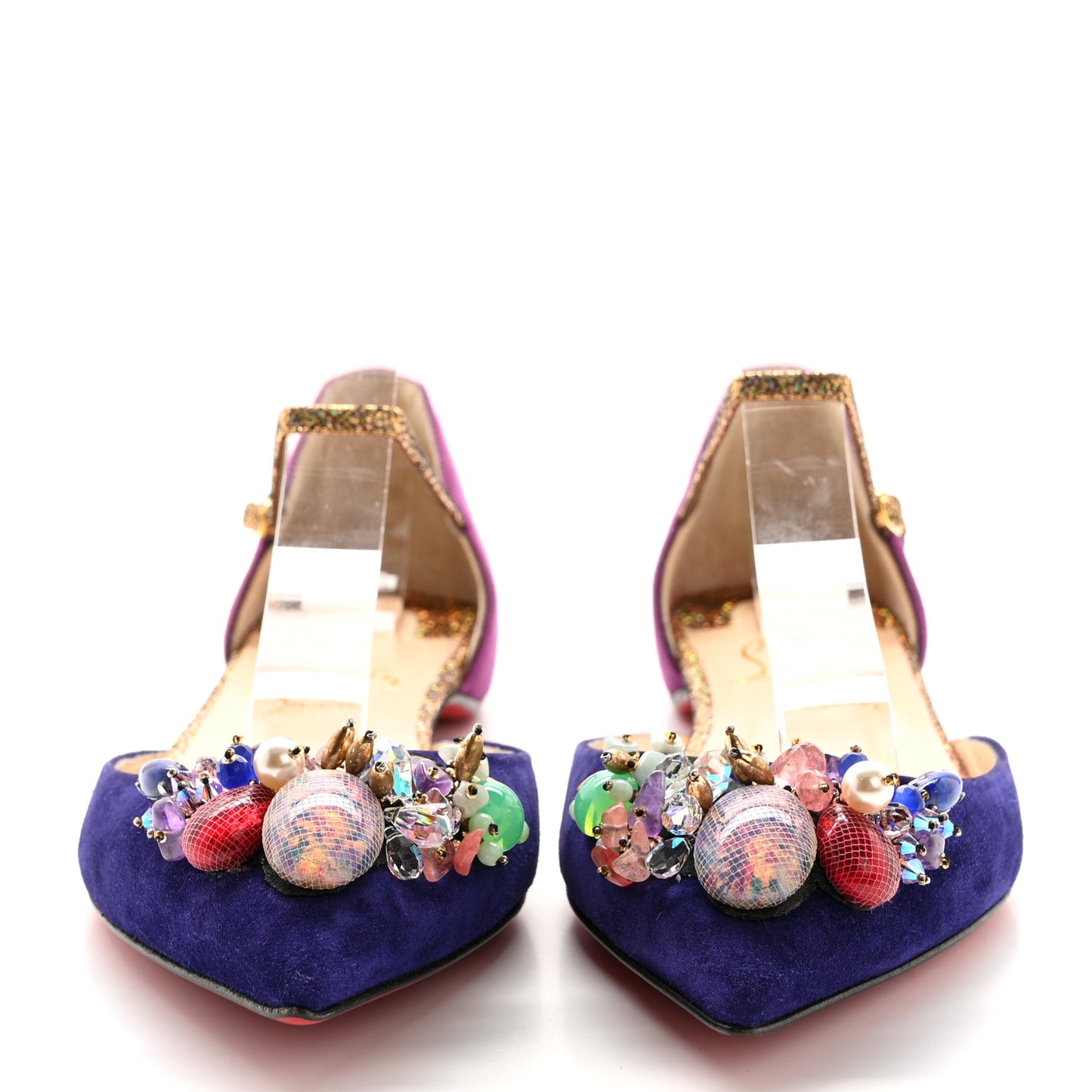Crystal Suede Flats 35 Purple
