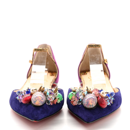 Christian Louboutin Crystal Suede Flats 35 Purple 2 of 9