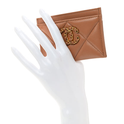 Chanel Lambskin Quilted Chanel 19 Card Holder Brown 2 of 7