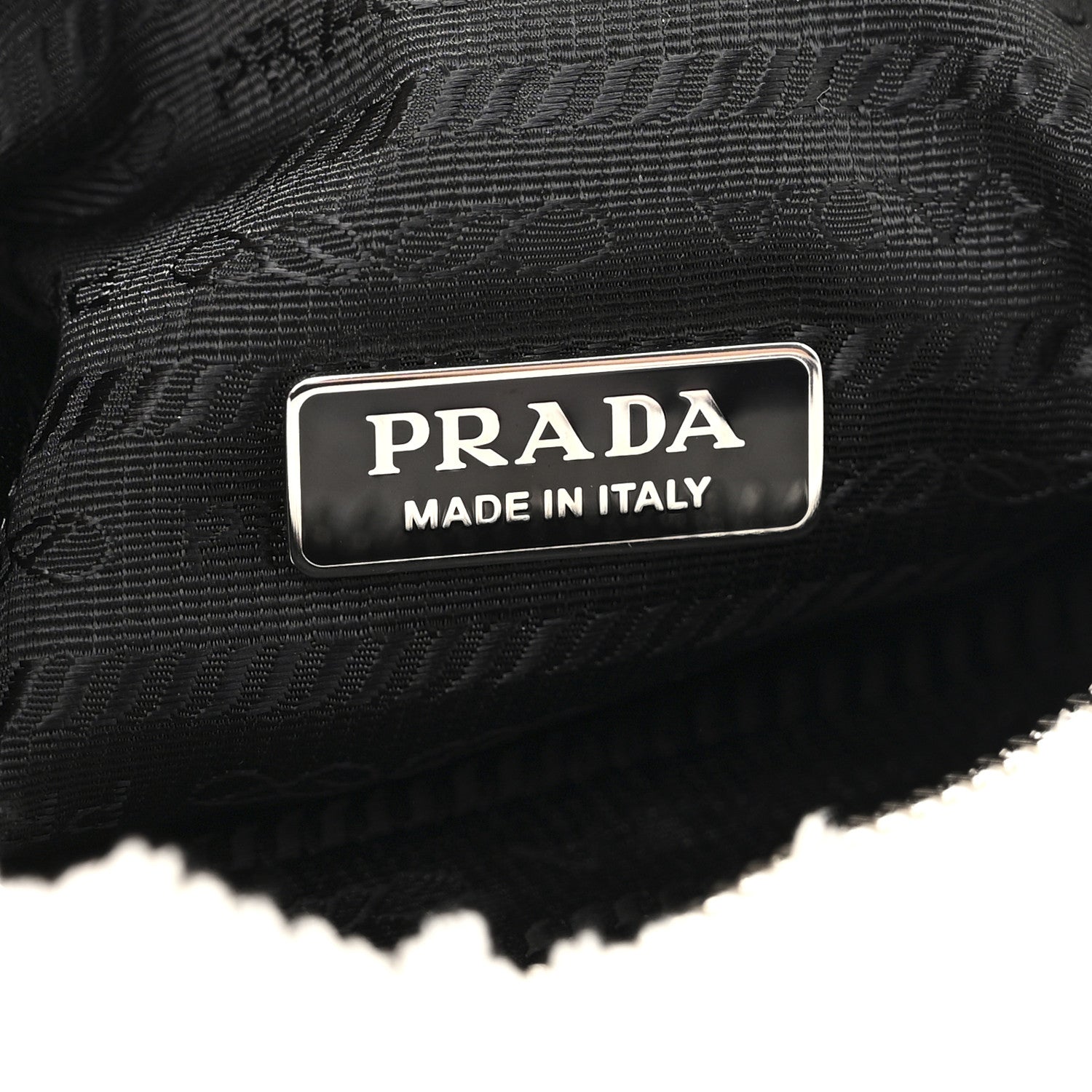 Prada Terry Cloth Mini Re-Edition 2000 Bag White Black 6 of 11